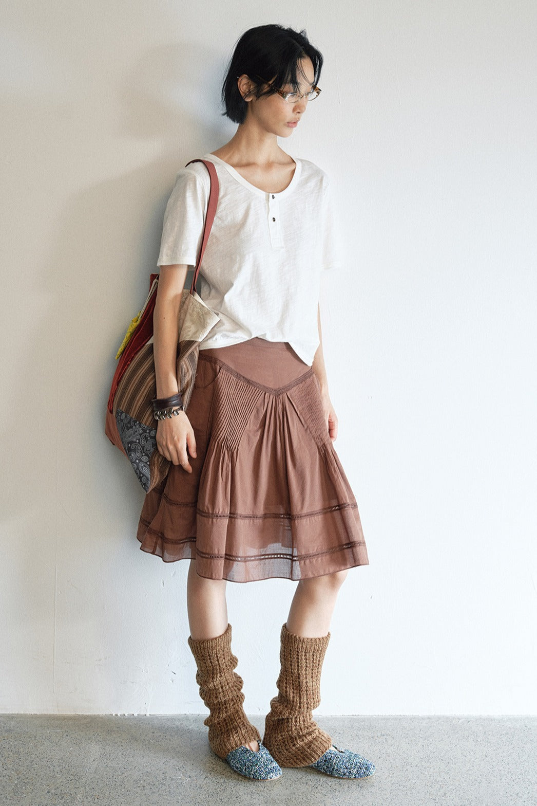 100% cotton pleated skirt with lining | 3 color