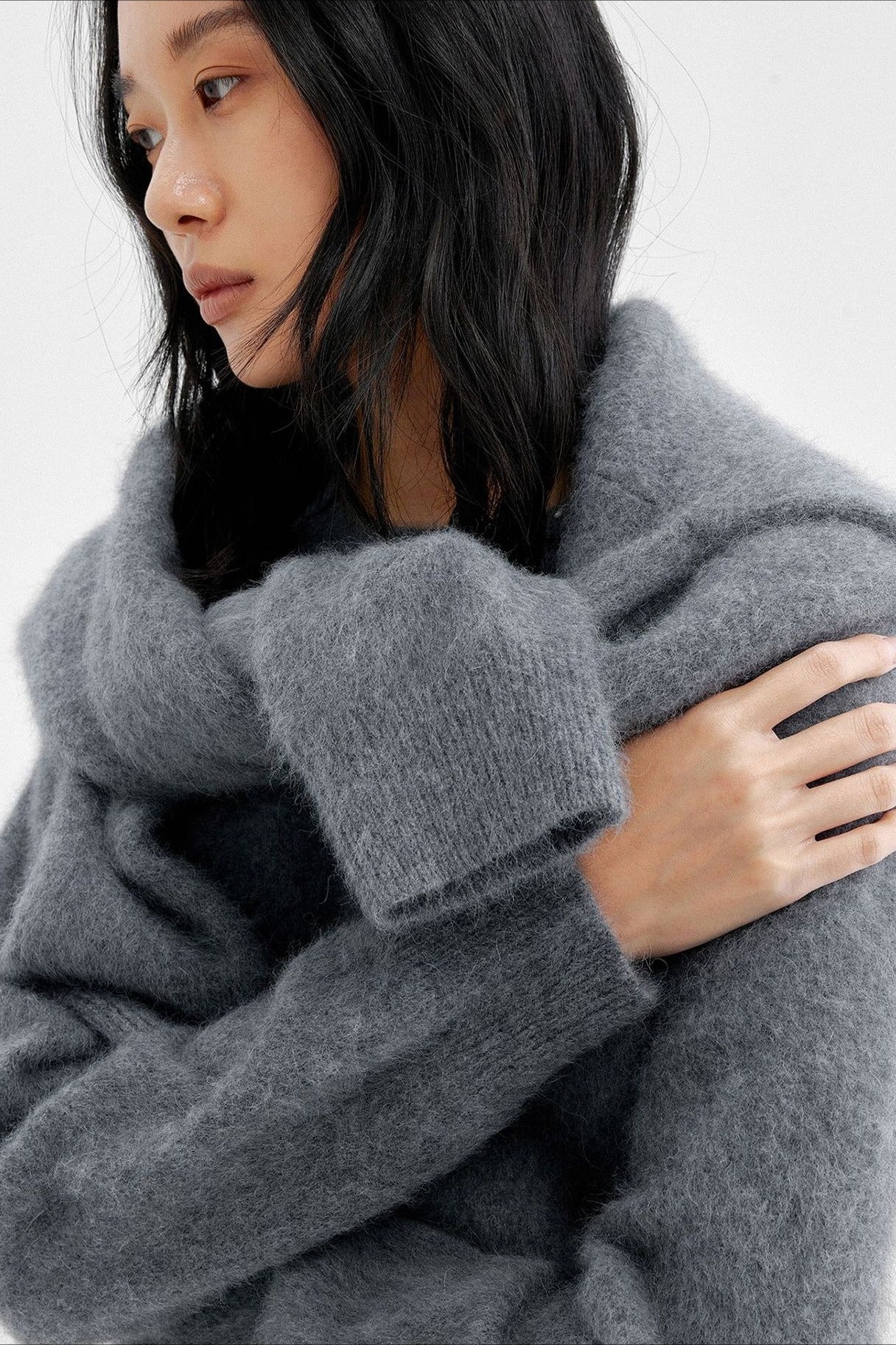 Wool blend soft and cozy long hair sweater | 4 color