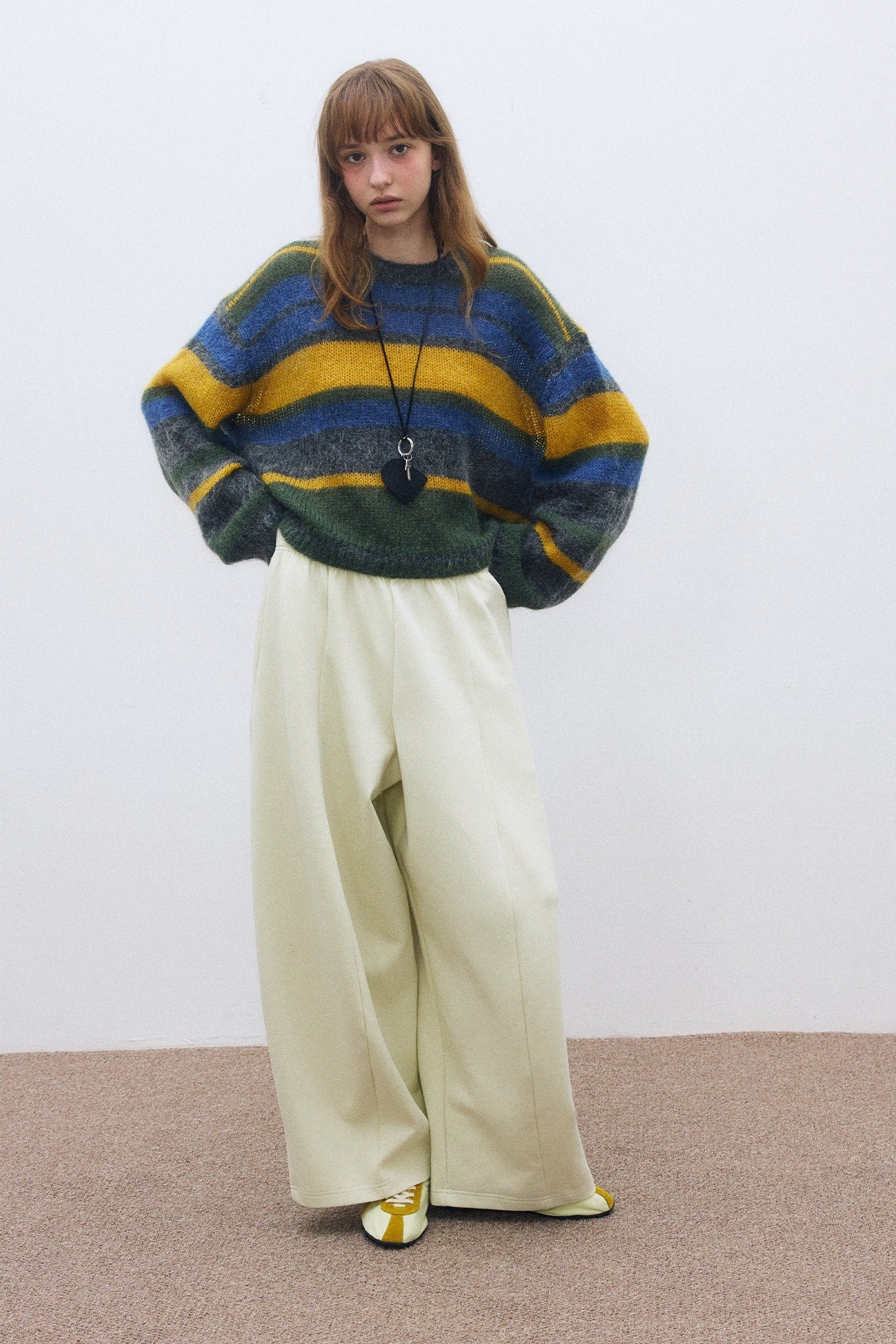Wool blend loose and soft striped sweater | 3 color