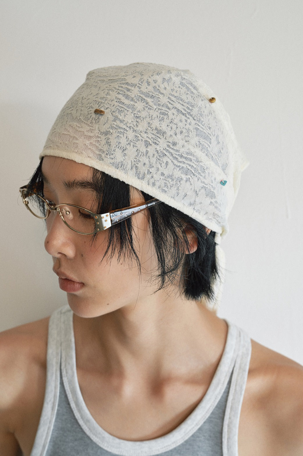 Cotton blend unisex bead scarf-belt accessory | 4 color
