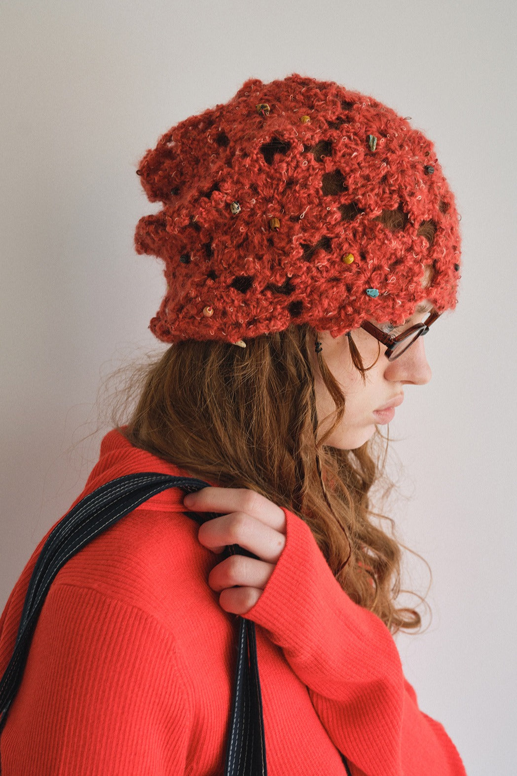 Acrylic blend hand-crocheted lace hat | 3 color