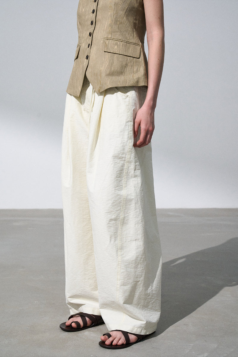 Pantalon coupe large en coton mélangé | 4 couleurs