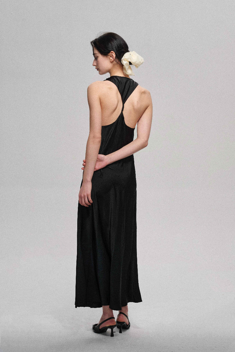 Robe romantique coupée en biais 100 % acétate