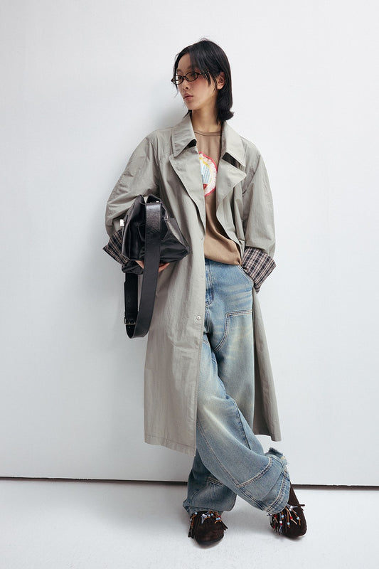 Manteau léger texturé coupe large | 2 couleurs