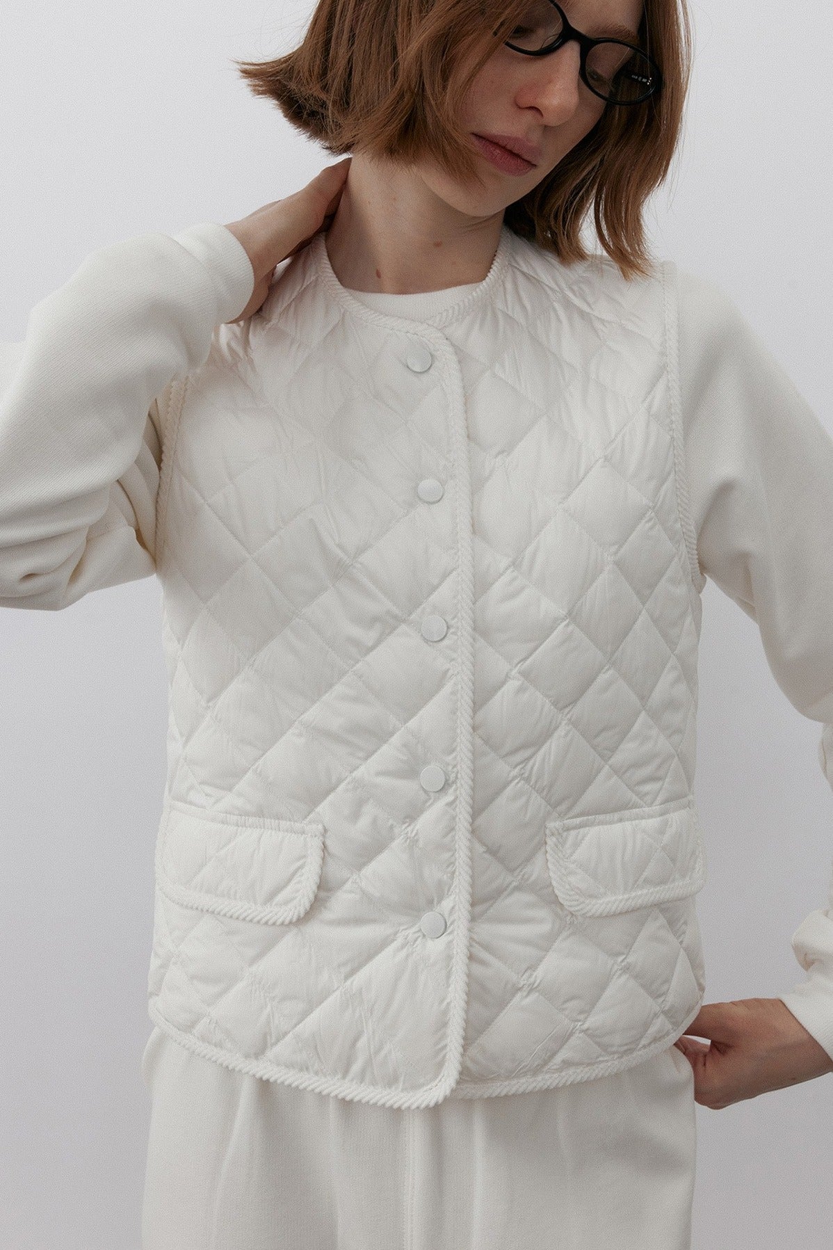 Goose down warm & cozy diamond-quilted vest | 2 color