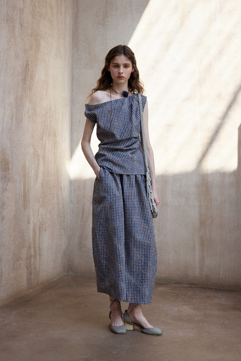 Irregular design puffed striped bud-like skirt | 2 color