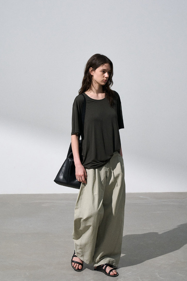 Pantalon coupe large en coton mélangé | 4 couleurs