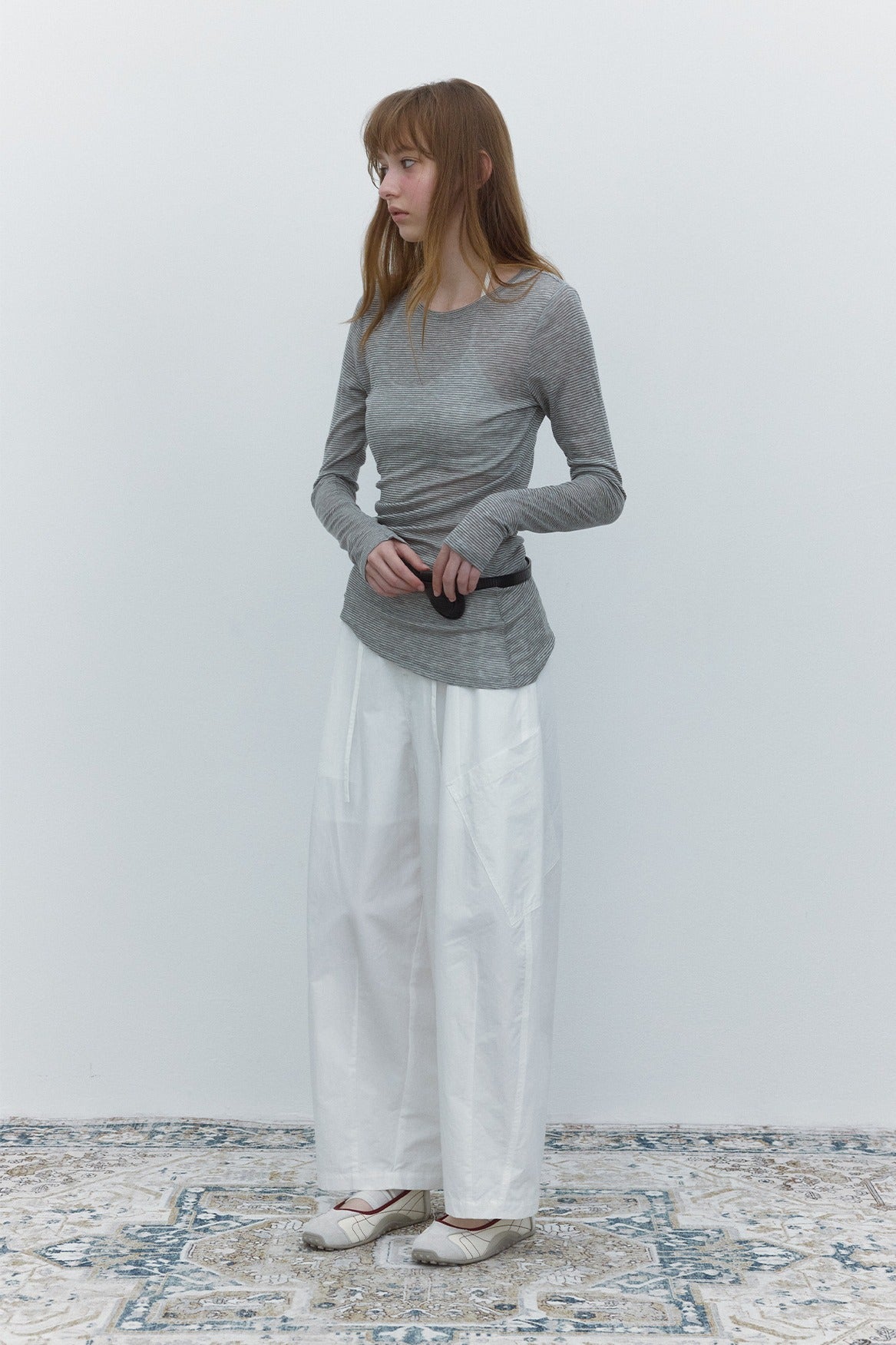 100% cotton high-rise balloon pants with side patch pockets | 4 color