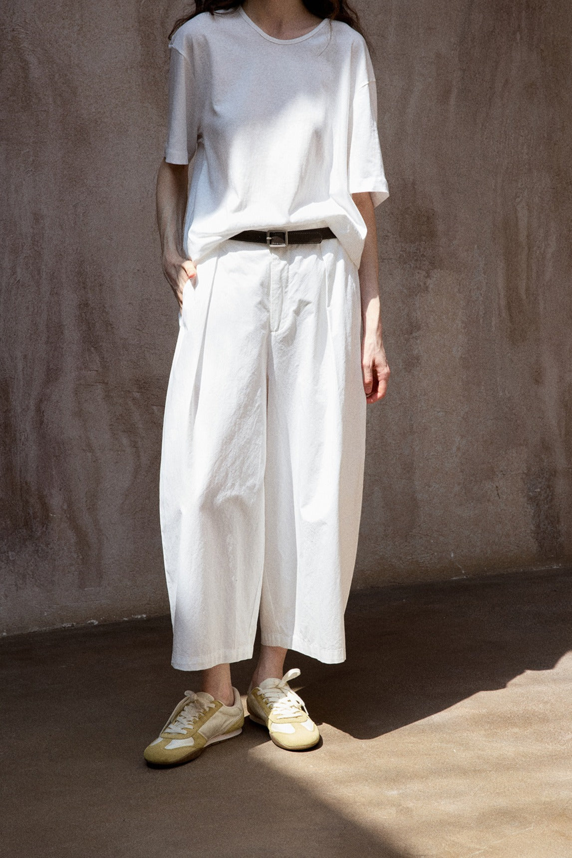 Washed cotton cocoon shape 7\8 pants | 3 color