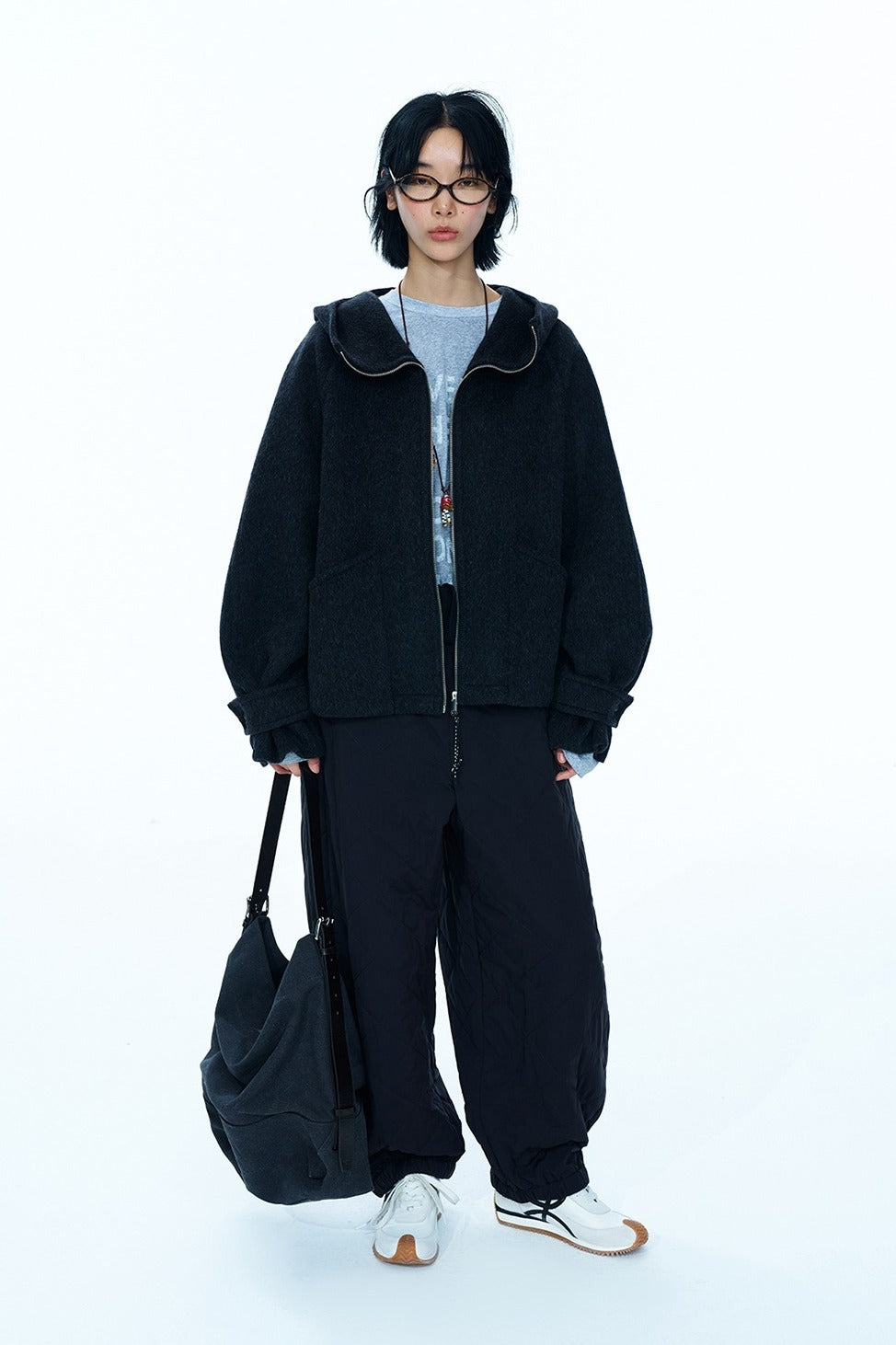 Wool-cotton filling cozy quilted loose pants | 4 color