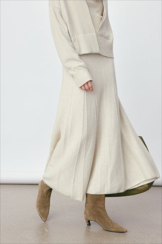 Wool blend soft elegant fishtail hem skirt