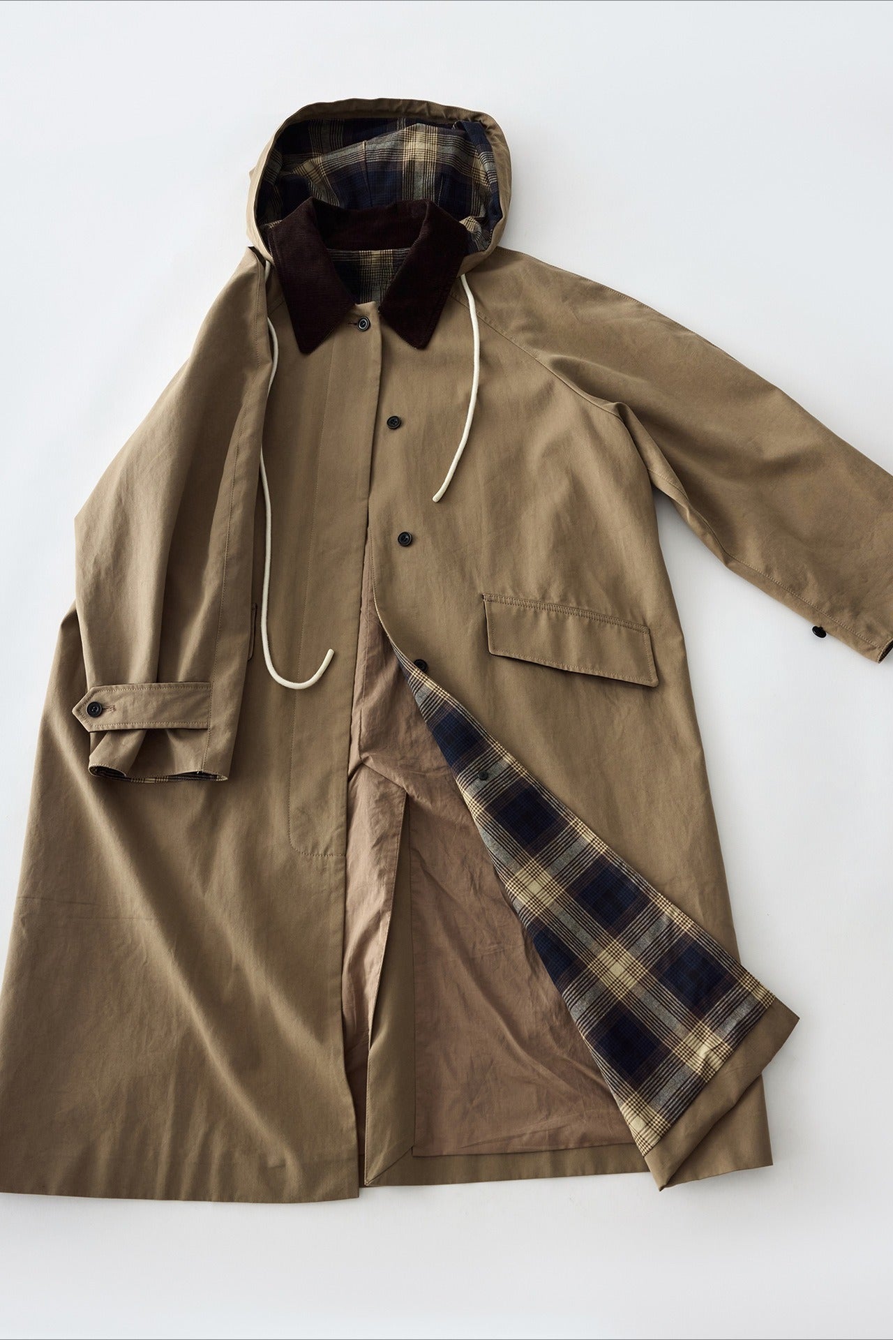 Color-block loose-fit barn style trench coat | 2 color