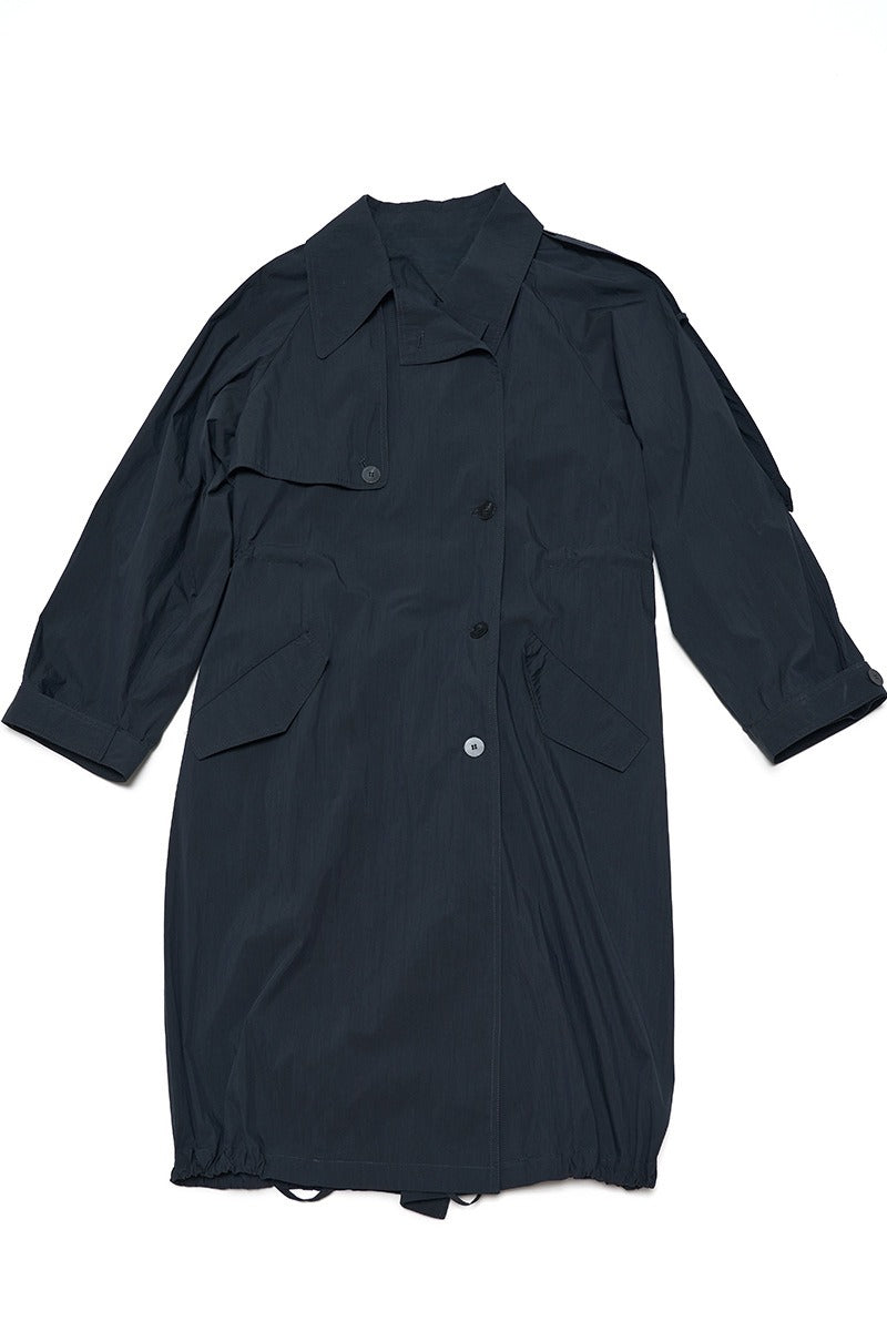 Cotton-nylon lightweight trench coat | 2 color