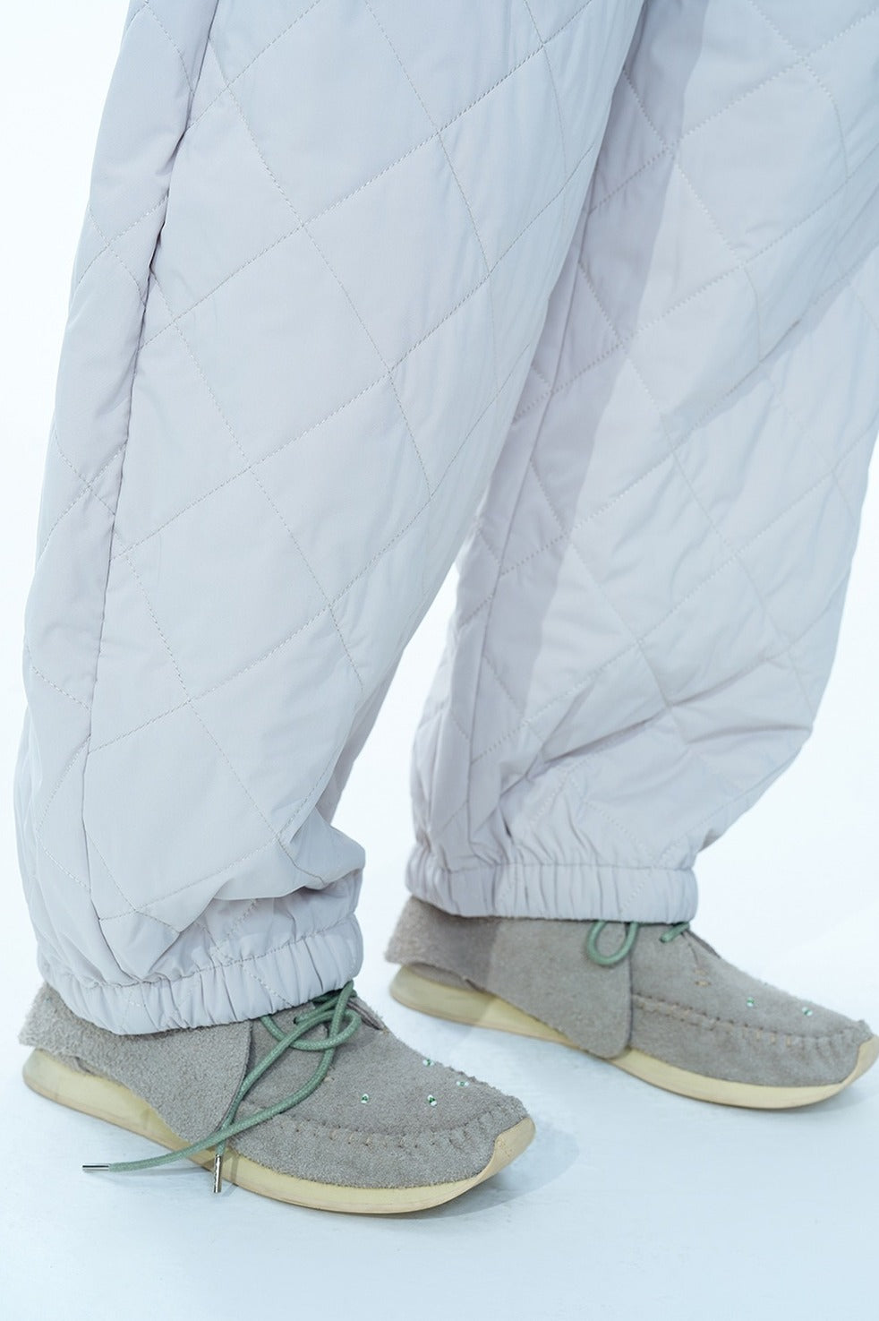 Wool-cotton filling cozy quilted loose pants | 4 color