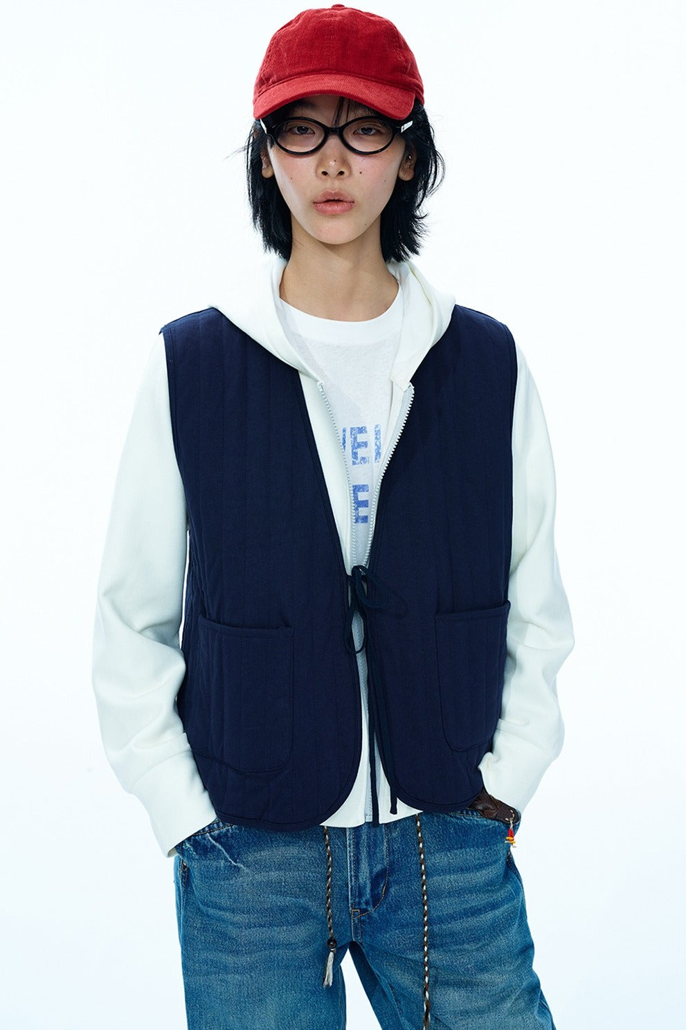 Wool blend filling quilted vest | 3 color