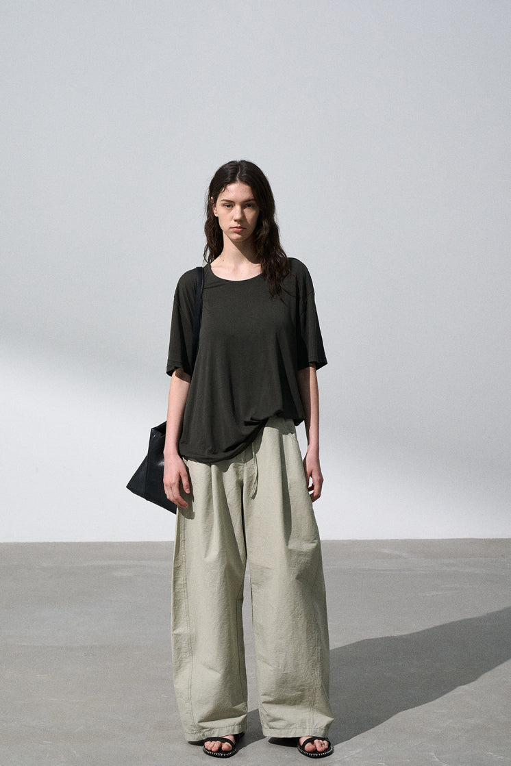 Pantalon coupe large en coton mélangé | 4 couleurs