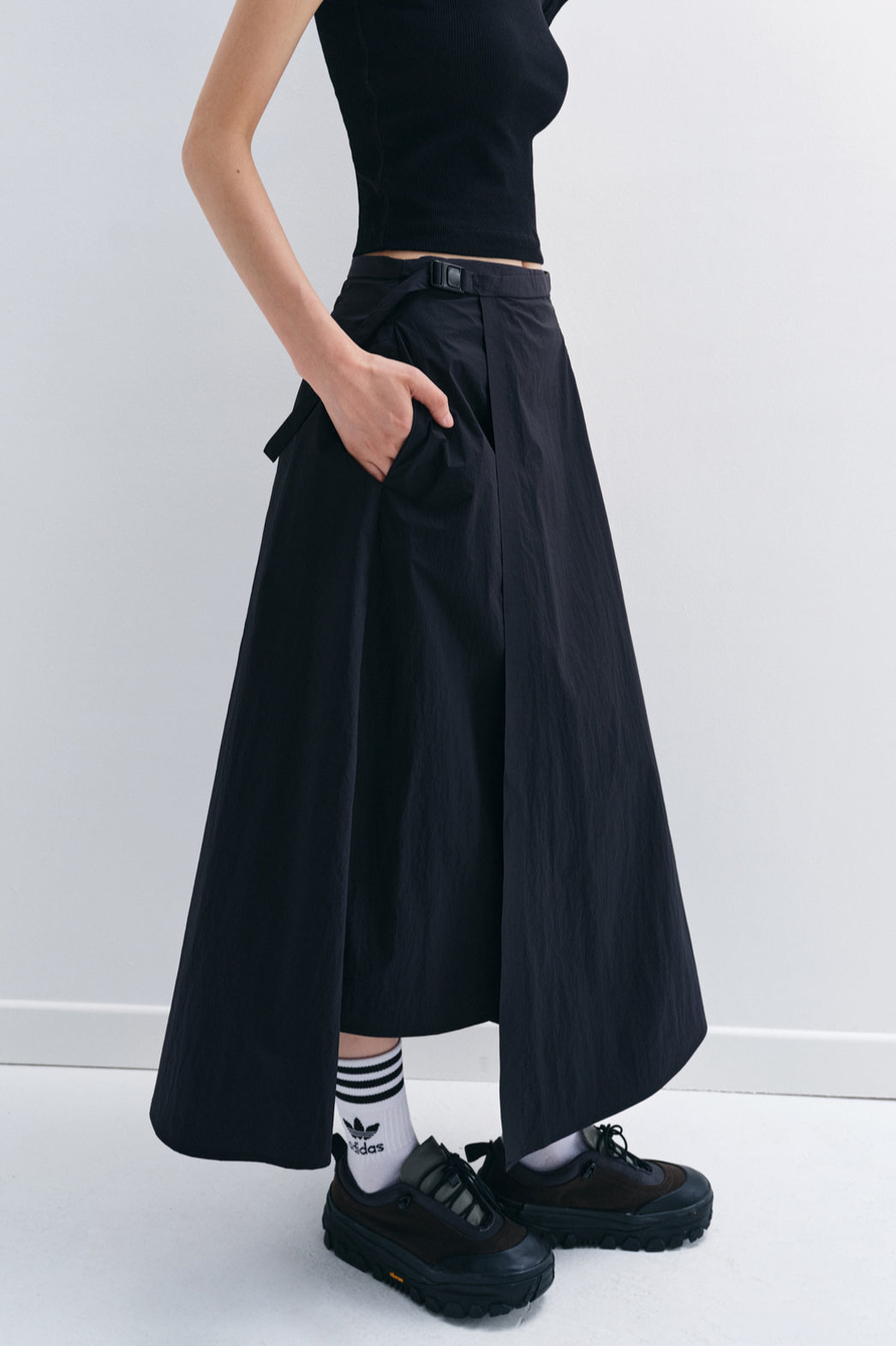 Irregular overlapping outdoor style  A-line skirt