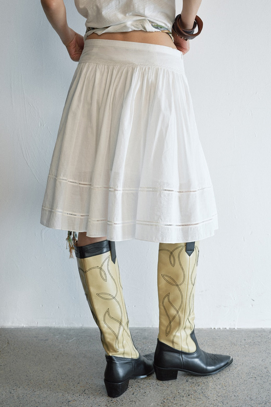 100% cotton pleated skirt with lining | 3 color