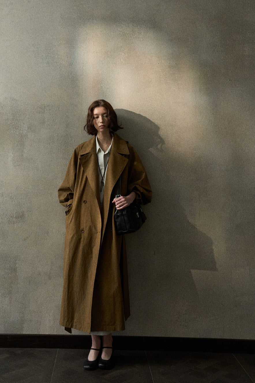 Lyocell blend relaxed fit trench coat | 2 color