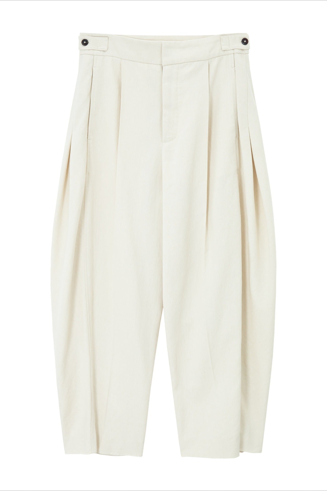 Cotton blend curved loose pants | 4 color
