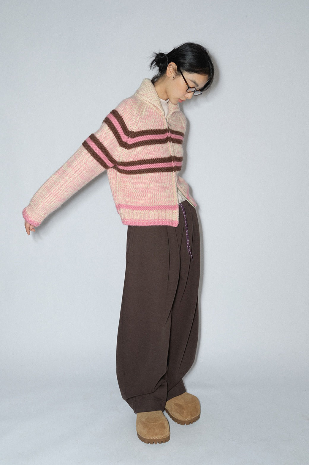Cotton blend cozy shape fleece-lined pants | 4 color