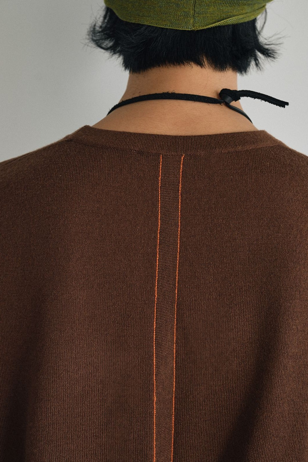 Wool blend back lines loose fit knitwear | 6 color