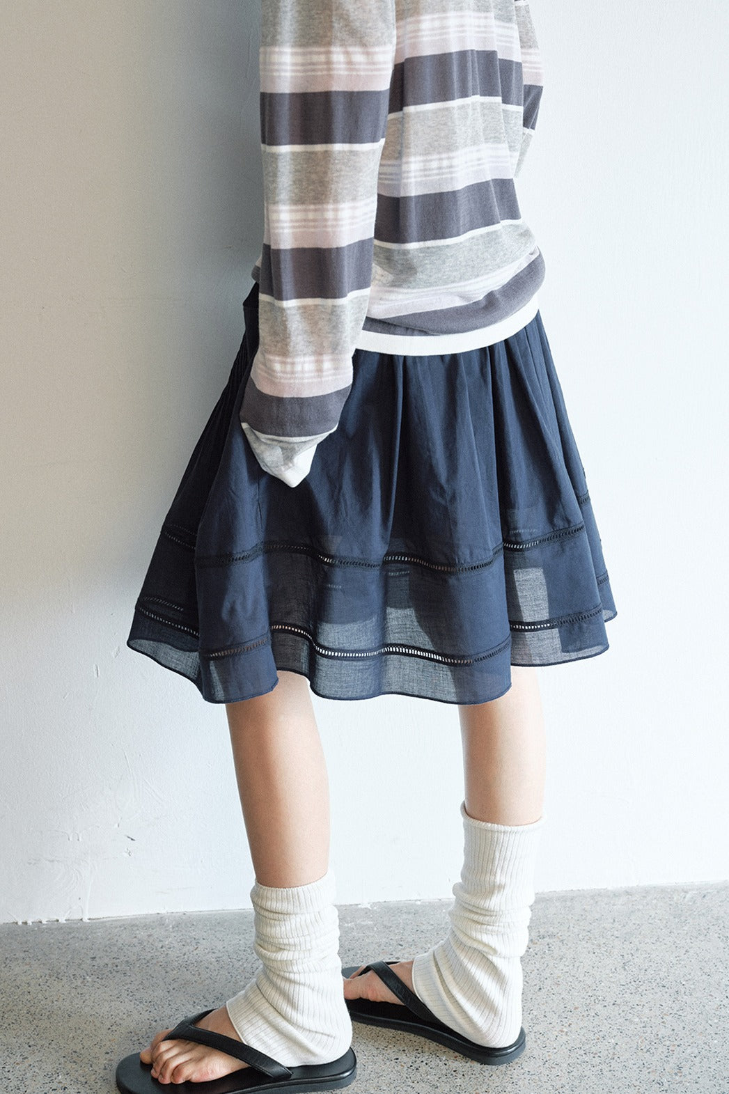 100% cotton pleated skirt with lining | 3 color