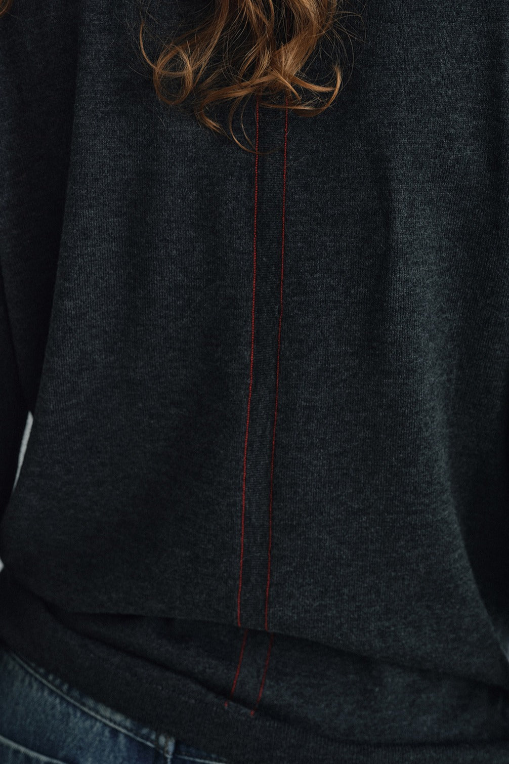 Wool blend back lines loose fit knitwear | 6 color