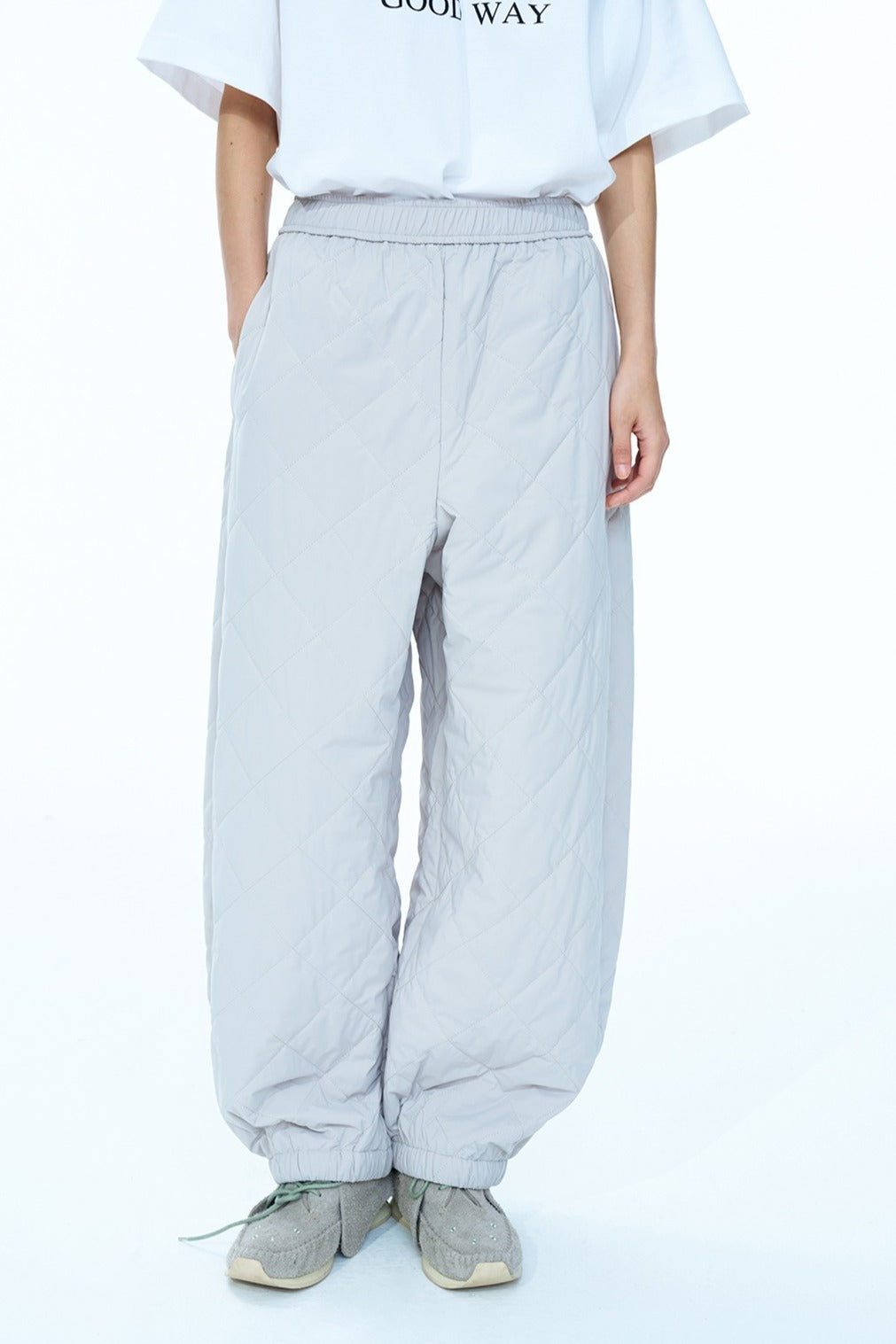 Wool-cotton filling cozy quilted loose pants | 4 color