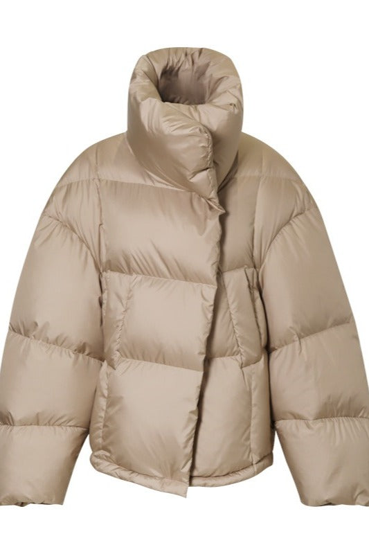 Modern stand collar cropped down jacket | 3 color