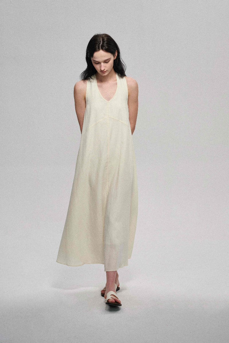 Lyocell blend multiway big hem strap dress | 3 color