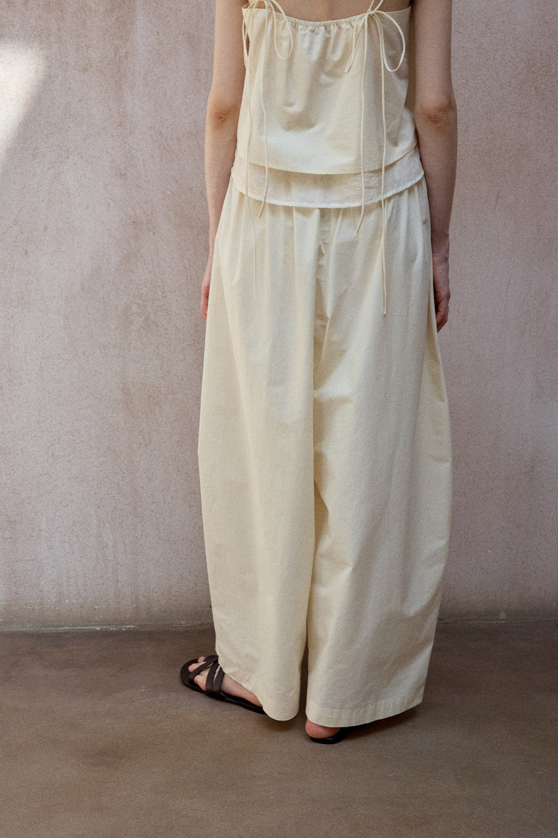 Cotton blend linen relaxed-fit pants | 3 color