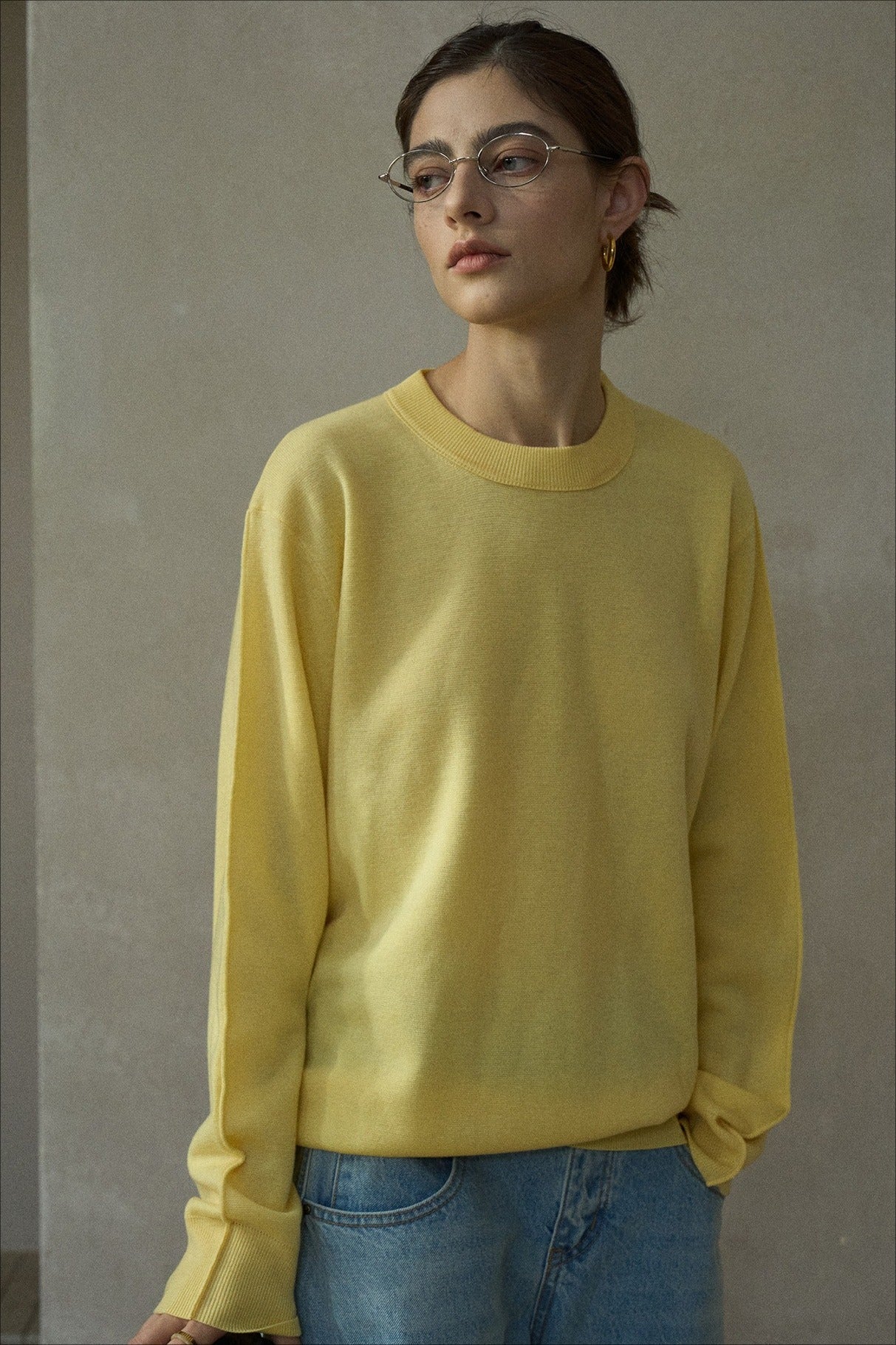 Wool blend classic round neck sweater | 6 color