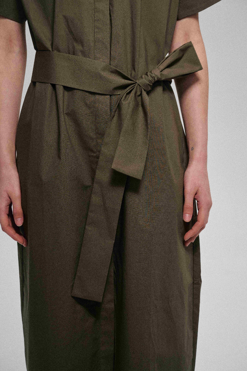 Cotton cocoon silhouette shirt dress | 2 color