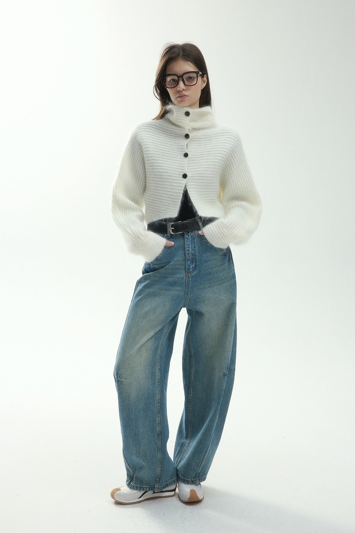 Prenda de punto suave y elegante con canalé en mezcla de mohair | 2 colores