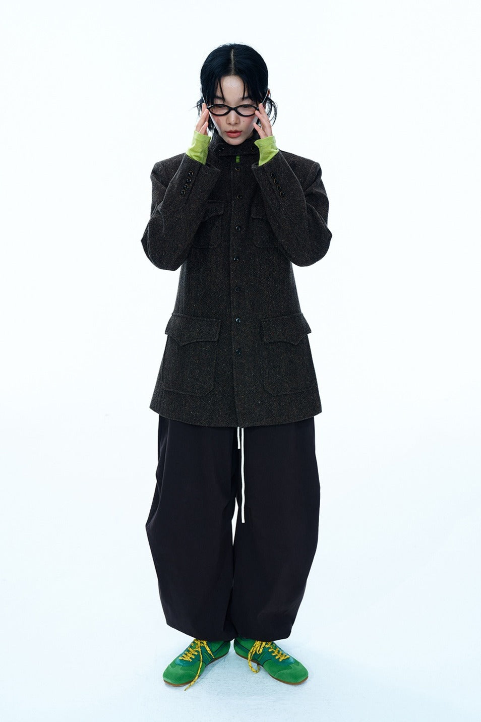 Cotton blend loose-fit fleece pants | 4 color