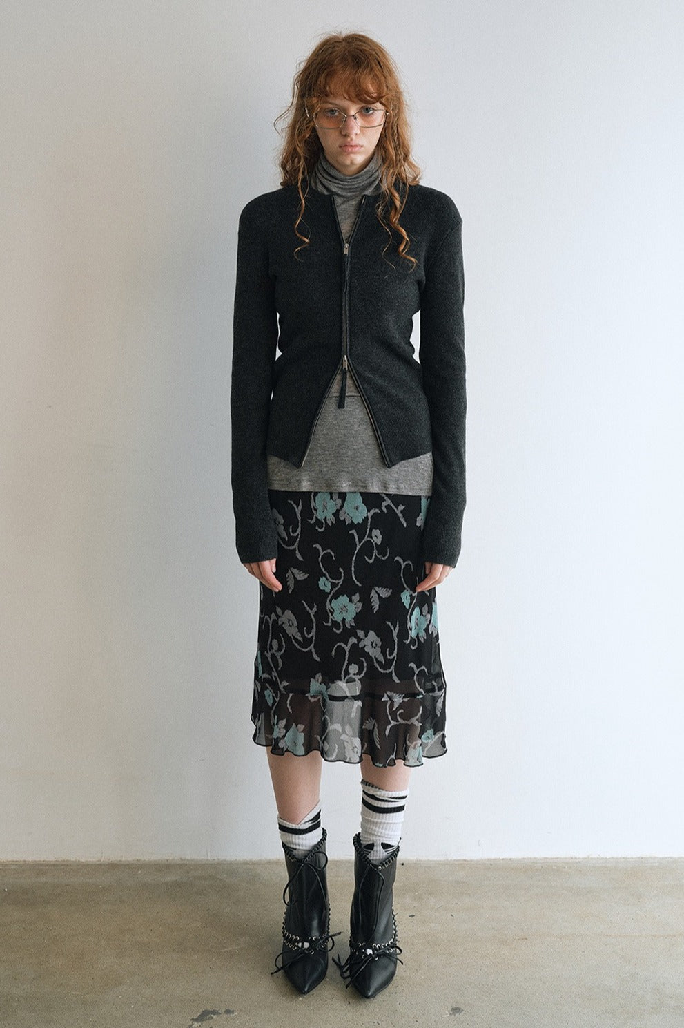 100% wool snug fit dual zipper cardigan | 5 color