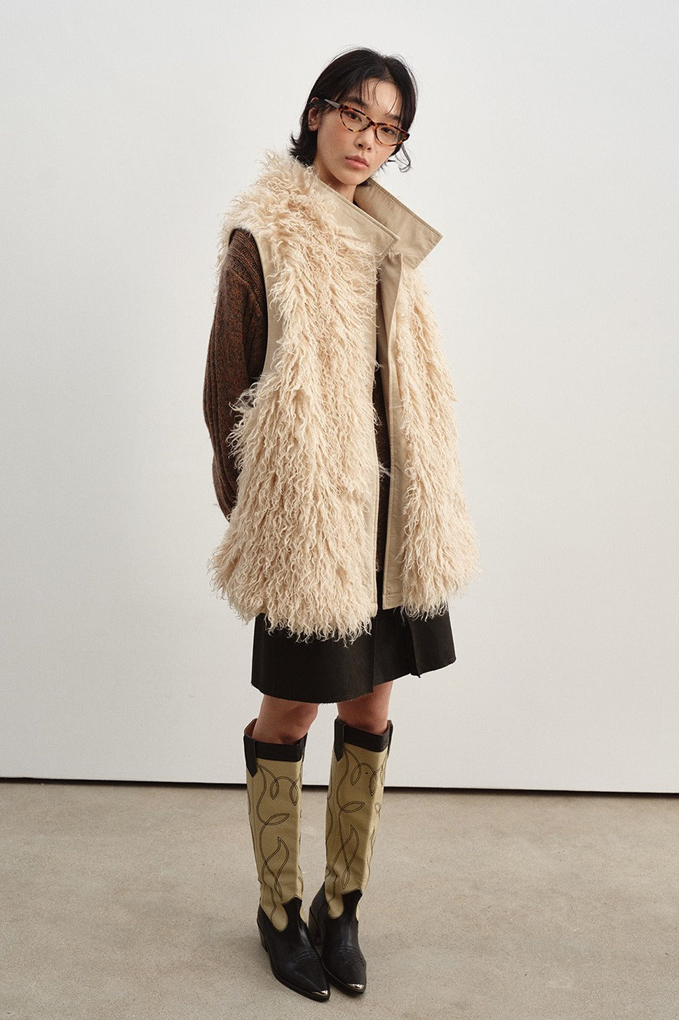 Cozy drawstring waist fleece lining vest | 2 color
