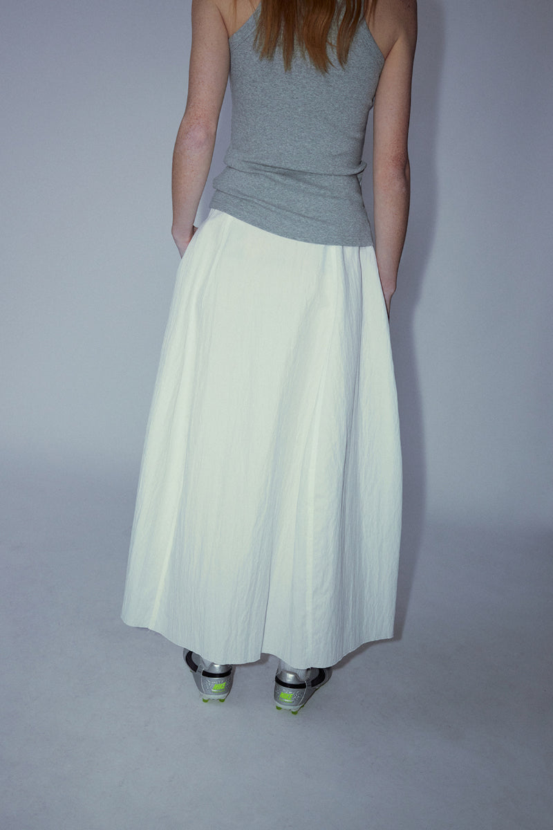 Jupe trapèze en coton mélangé à motif carambole | 3 couleurs