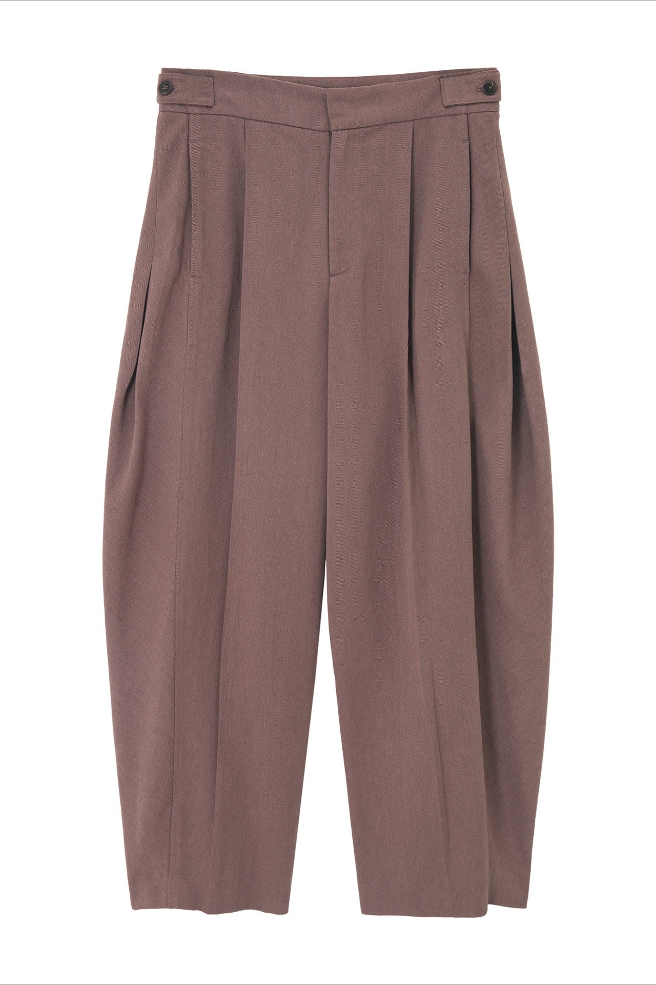 Cotton blend curved loose pants | 4 color