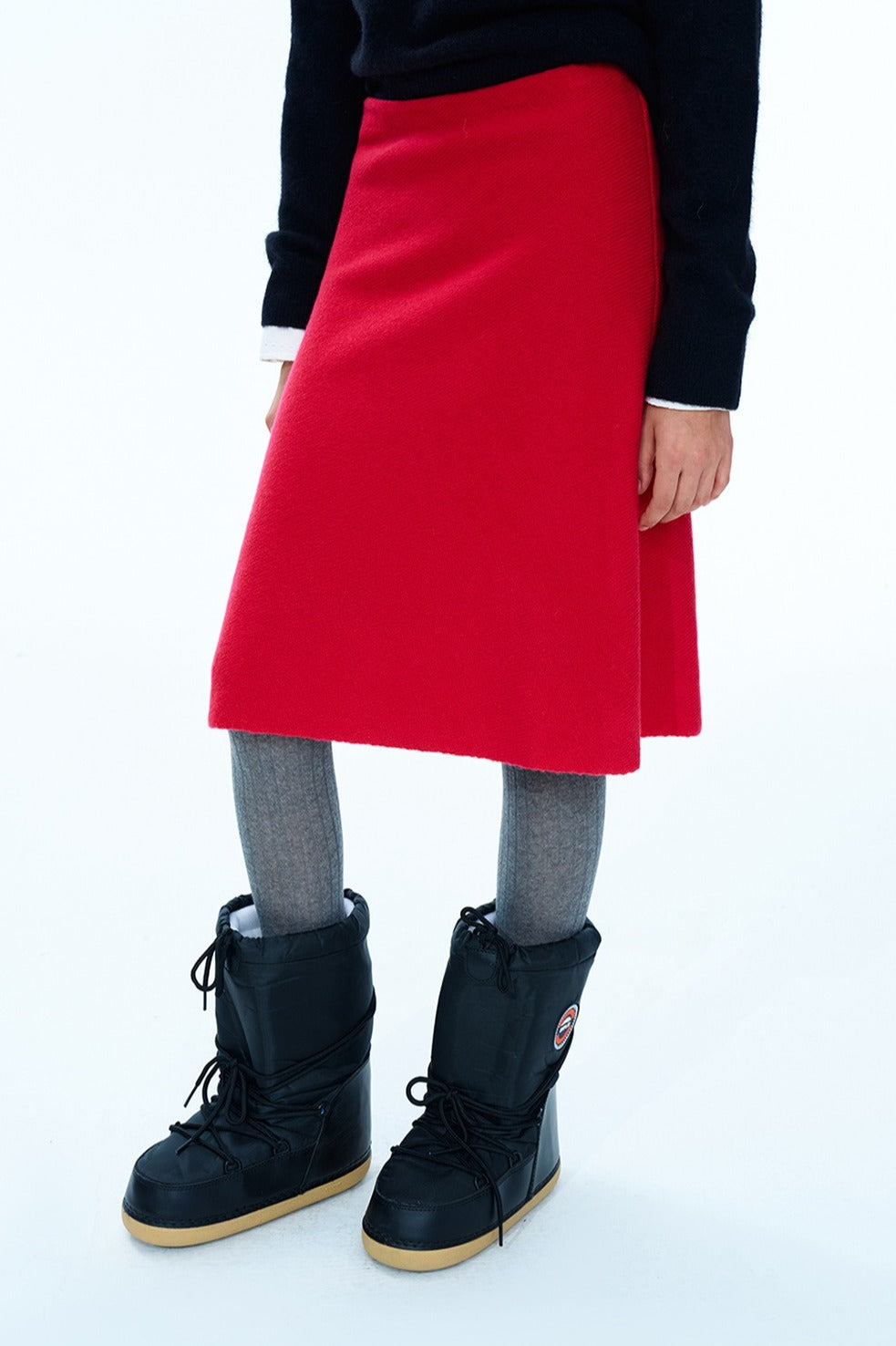 100% wool A-line straight skirt | 3 color