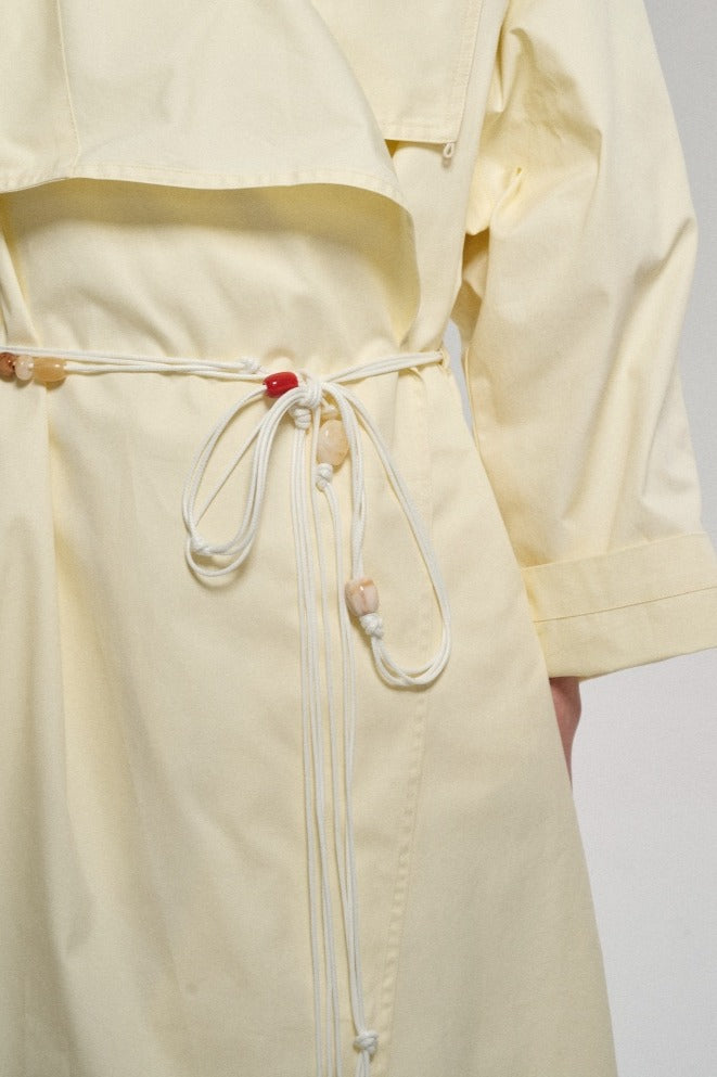 100 cotton structured silhouette trench coat | 2 color