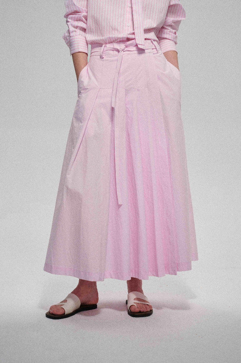 Jupe parapluie plissée style portefeuille 100 % coton