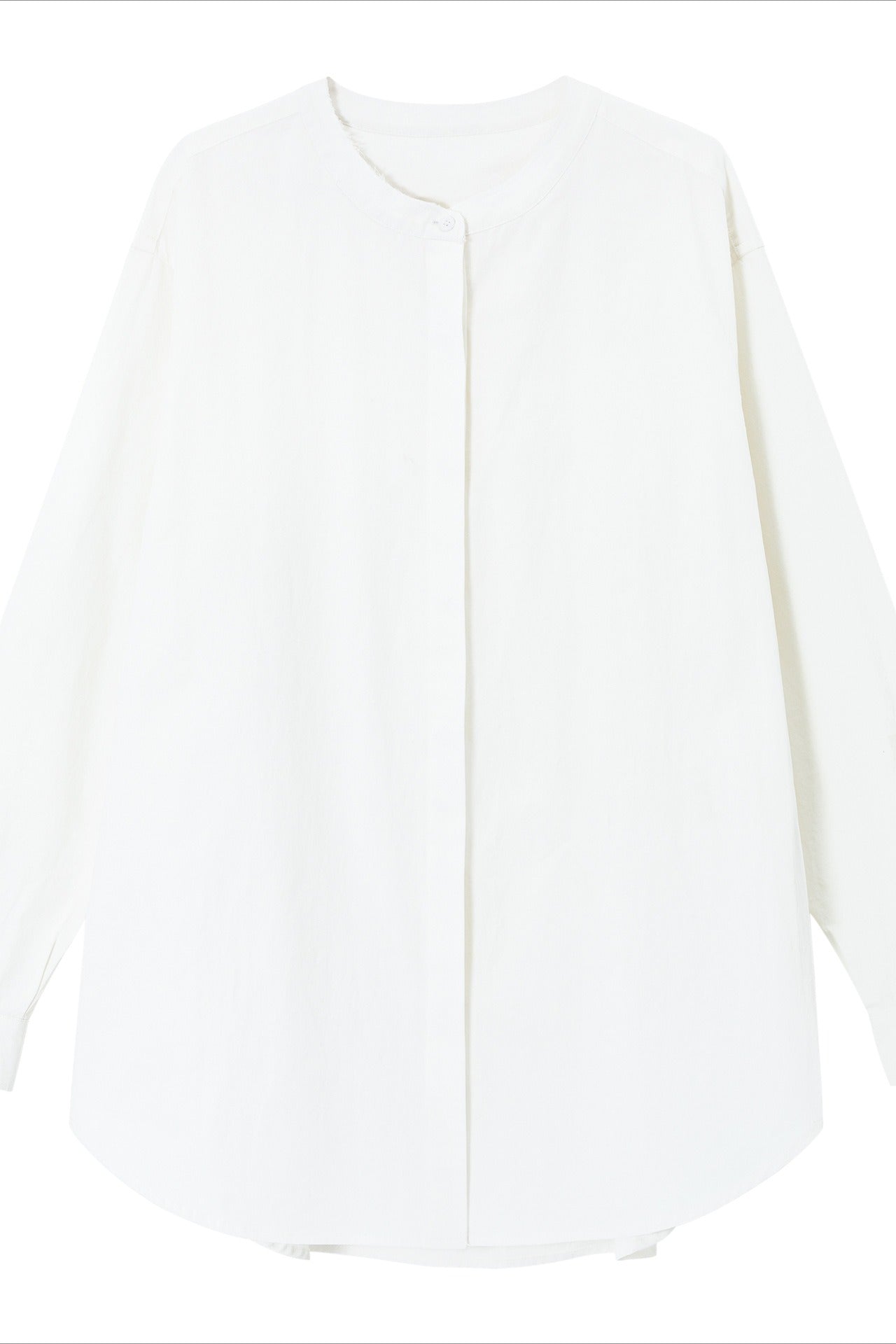 100% cotton relaxed clean-fit raw-edge neck shirt | 3 color