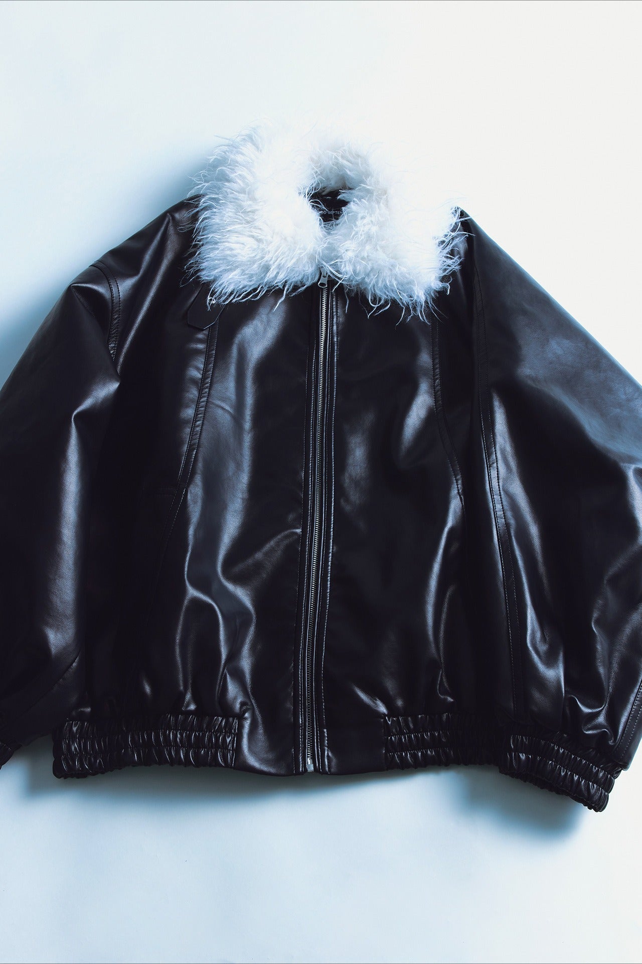 Relaxed-fit cozy collar trendy PU jacket | 2 color