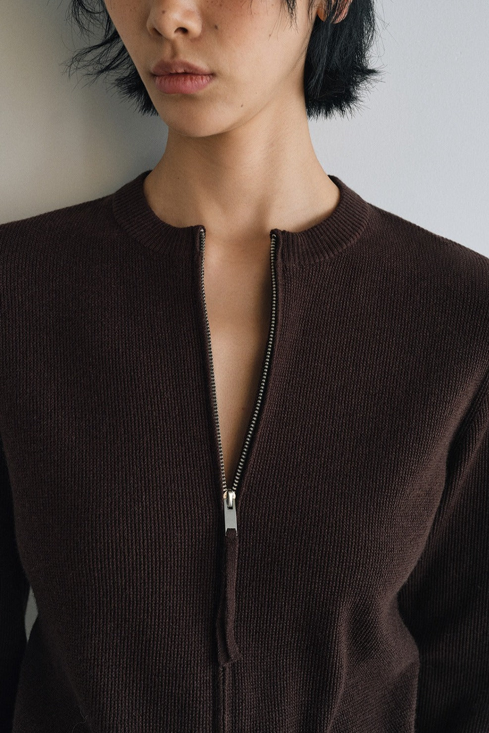 100% wool snug fit dual zipper cardigan | 5 color