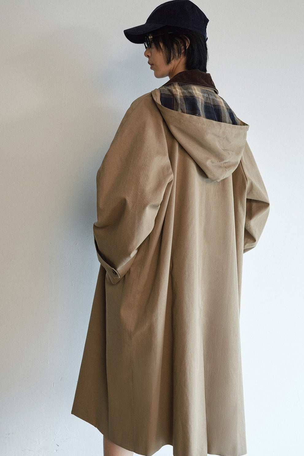Color-block loose-fit barn style trench coat | 2 color