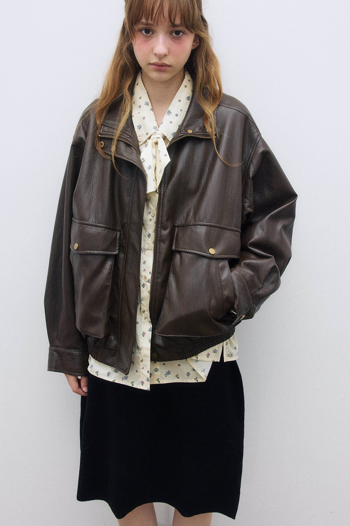 Relaxed-fit soft PU coating jacket | 3 color