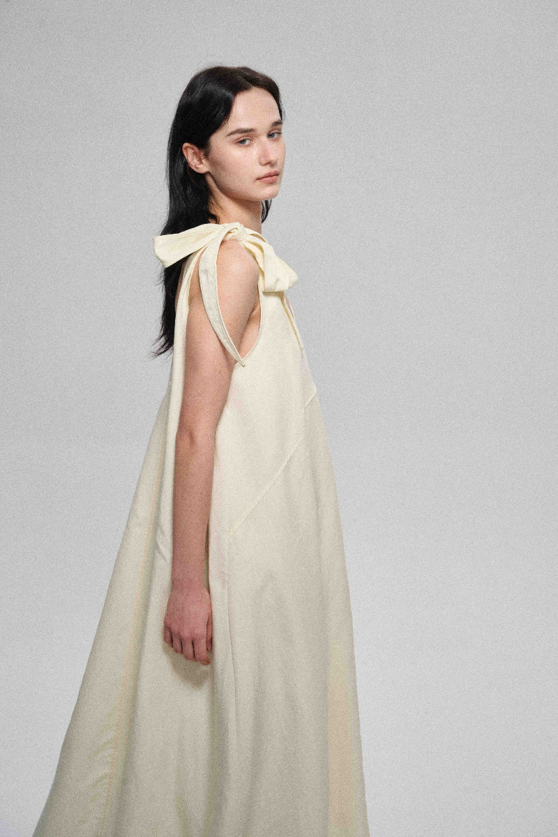 Lyocell blend multiway big hem strap dress | 3 color