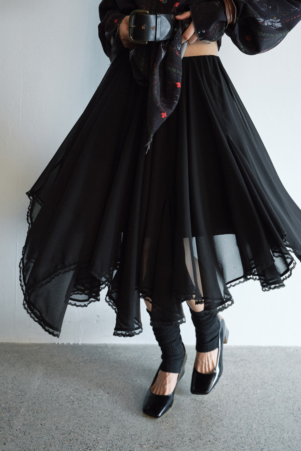 Playful Boho flair lace panel skirt | 4 color